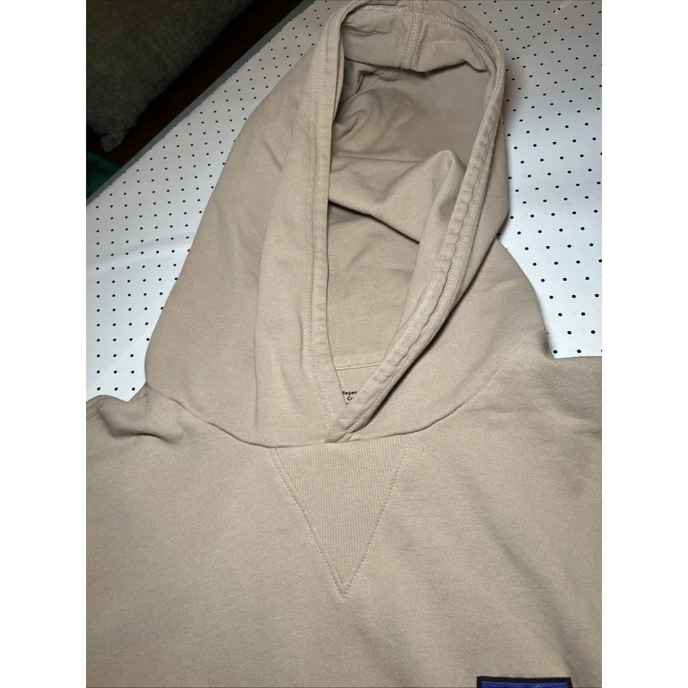 Patagonia Organic Cotton Hoodie XXL Beige Tan Pullover Sweatshirt Oversized